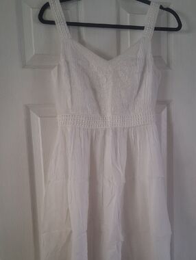 LOFT White Textured Sleeveless Dress